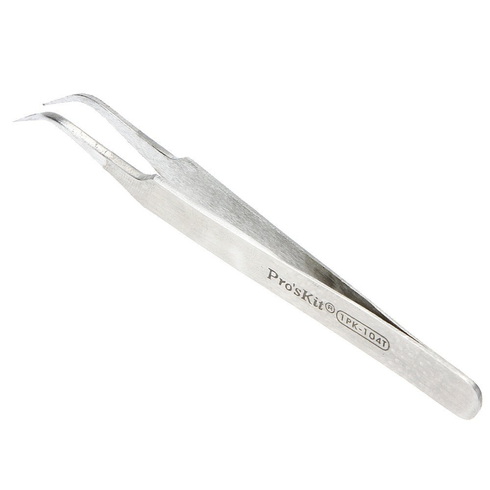 PRO'SKIT 1PK-104T  Fine Tip Curved Tweezer (120mm)